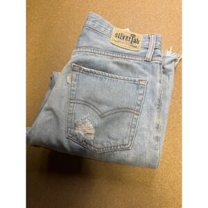 Levi's Silver Tab 94 VTG Baggy Light Wash Distressed Denim Jeans Women's Size 29
